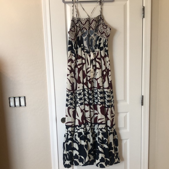 Anthropologie Strappy Tiered Maxi Dress Navy/Marin size XL - Picture 3 of 8